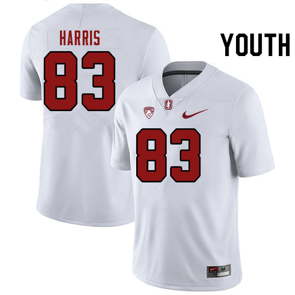 Youth #83 Jackson Harris Stanford Cardinal College Football Jerseys Stitched Sale-White - Click Image to Close